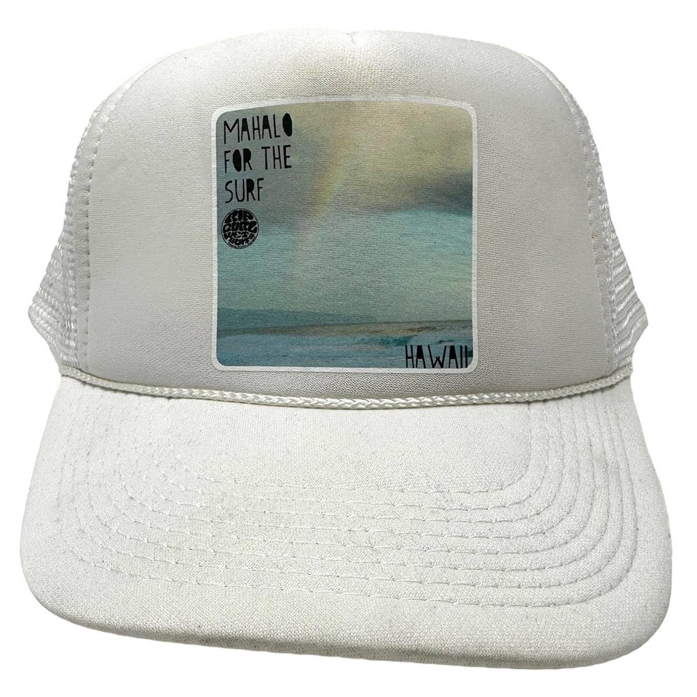 Rip Curl Unisex Mahalo For The Surf Hawaii Trucker Hat Cap in White - Picture 2 of 3